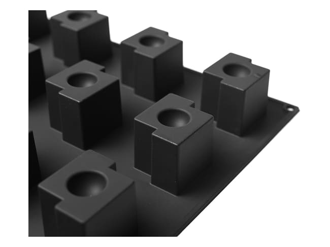 Pavoflex Non-Stick Silicone Mould - 24 Gaphic Cubes 5.8 x 5 x ht 5cm - Pavoni