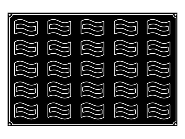 Pavoflex Non-Stick Silicone Mould - 25 Sloped Rectangles 8 x 4.5 x ht 4cm - Pavoni