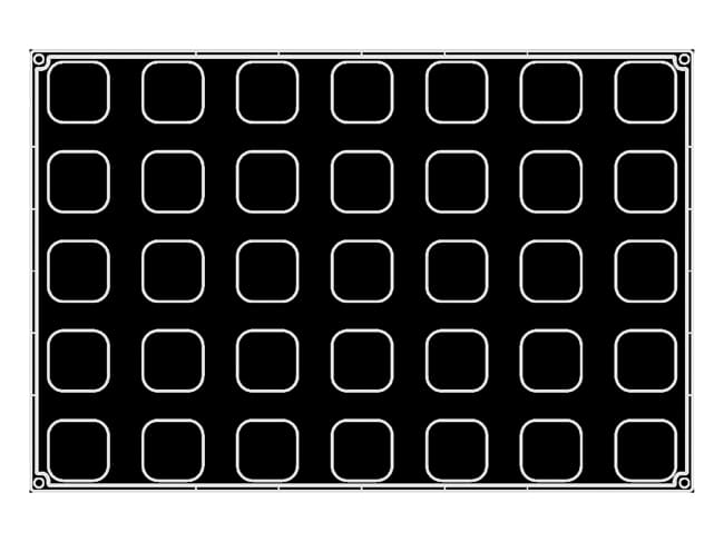 Pavoflex Non-Stick Silicone Mould - 35 Tango Cubes 5 x 5 x ht 5.8cm - Pavoni