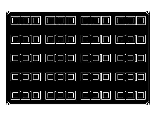 Pavoflex Non-Stick Silicone Mould - 20 Triple Cubes - 60 x 40cm - Pavoni
