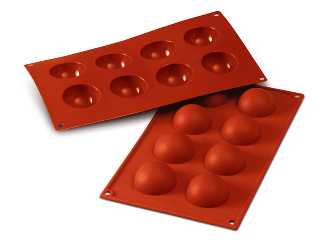 Silicone Mould - 8 Half Spheres Ø 6cm - 30 x 17cm - Pavoni