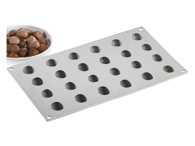 Chestnut Silicone Mould Mat - 24 Cavities - 30 x 17.5cm - Pavoni