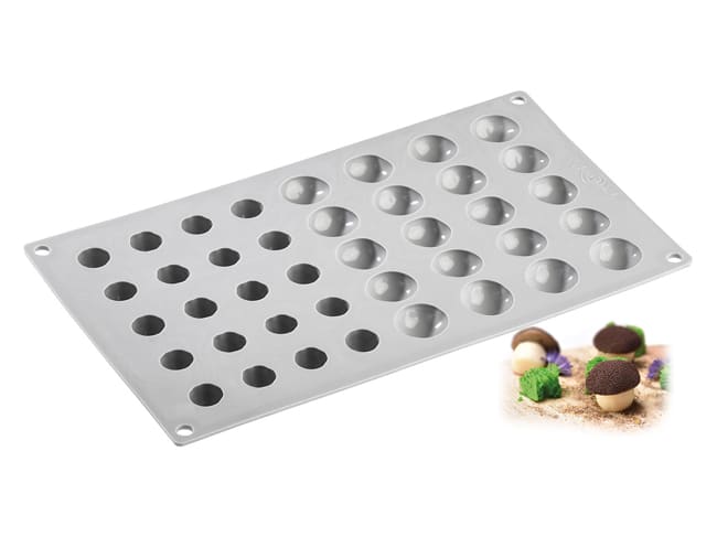 Mushroom Silicone Mould Mat - 20 Cavities - 30 x 17.5cm - Pavoni