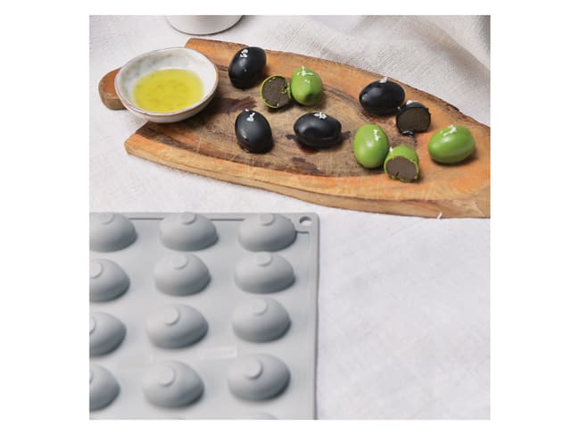 Olive Silicone Mould Mat - 30 Cavities - 30 x 17.5cm - Pavoni
