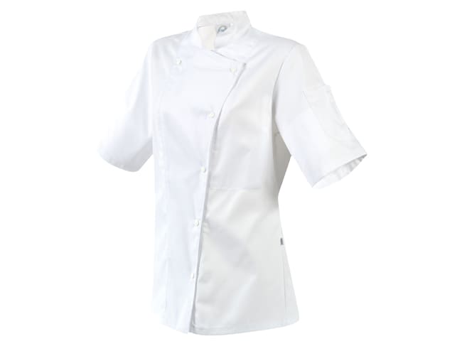 Manille White Short Sleeve Women's Chef Jacket - Size 34/36 - Robur