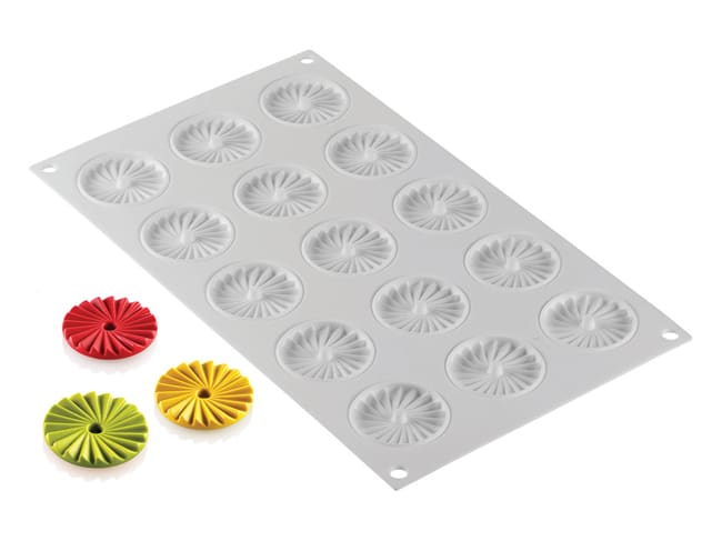 Silicone Mould - 15 Pleated Rounds - 30 x 17.5cm - Silikomart