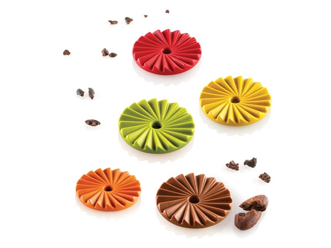 Silicone Mould - 15 Pleated Rounds - 30 x 17.5cm - Silikomart