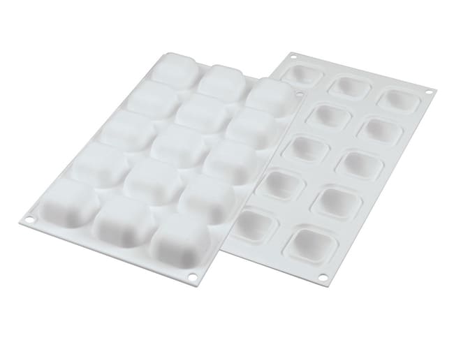 Silicone Mould - 15 Rounded Squares - 30 x 17.5cm - Silikomart