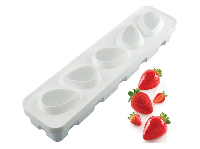 Silicone Mould - 5 Strawberries - 40 x 10cm - Silikomart