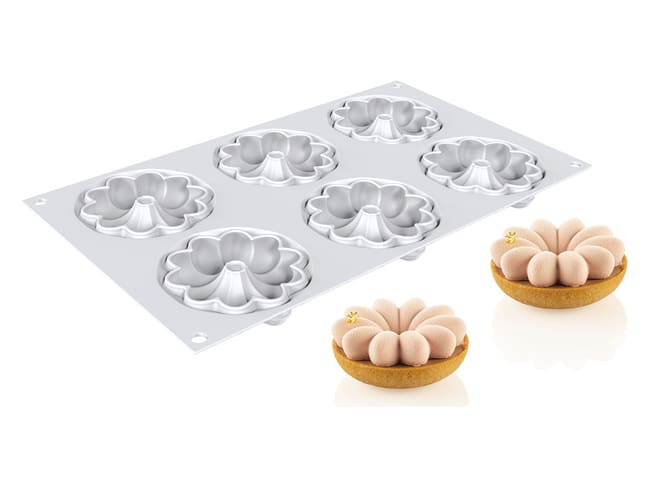 Silicone Mould Kit - Bloom 6 tartlets - 30 x 17.5cm - Silikomart