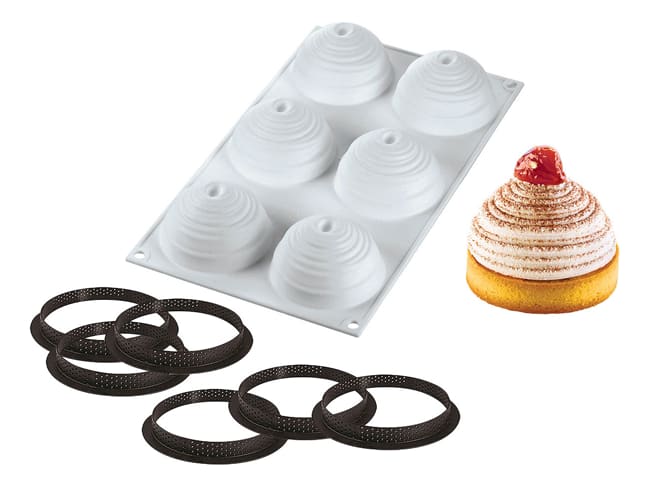 Silicone Mould Kit - 6 Tartlets - Mont Blanc - 30 x 17.5cm - Silikomart