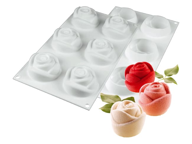 6 Rose Silicone Mould - Silikomart