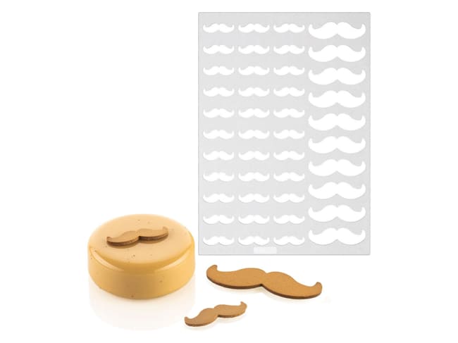 Silicone Chablon Stencil Mat (x 2) - 43 Mustaches - Silikomart