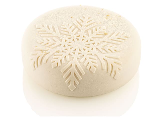 Snow flake Round Silicone Mould - Ø 17 x ht 5,5 cm - Silikomart