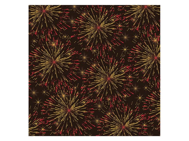 Chocolate Transfer Sheet transfer - Fireworks - Set of 3 sheets - Florensuc