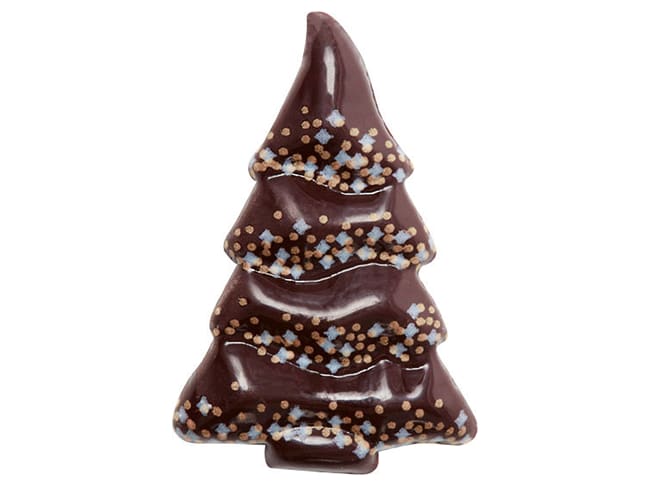 Printed Thermoformed Chocolate Mould - Snowy Christmas trees - Florensuc