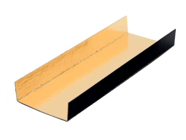 Gold & Black Rectangular Cake Slice U-Card 13 x 4.5cm (x 200) - Tradiser