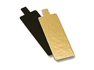 Gold & Black Rectangular Cake Board with Tab