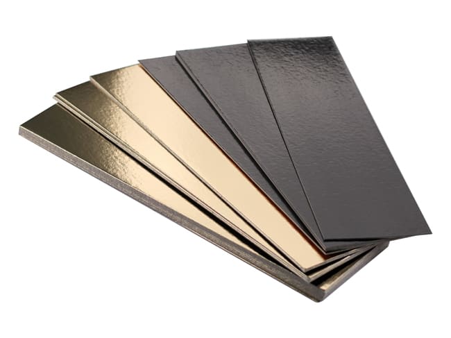 Gold/Black Rectangle Cake Board, Straight Edges - 39 x 10cm (x 50) - Tradiser