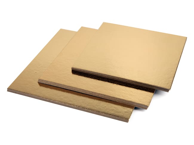 Pack of 15 Cake Boards - Gold/black square boards - 20, 24, 28cm - Tradiser