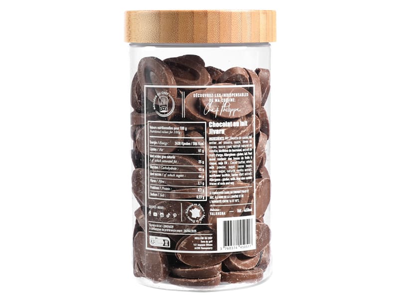 Jivara Milk Chocolate Couverture 40 500g Sélection Chef Philippe