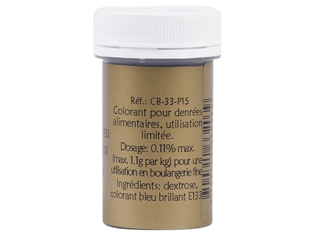 Colorant alimentaire en poudre bleu brillant - hydrosoluble - 10 g - Selectarôme