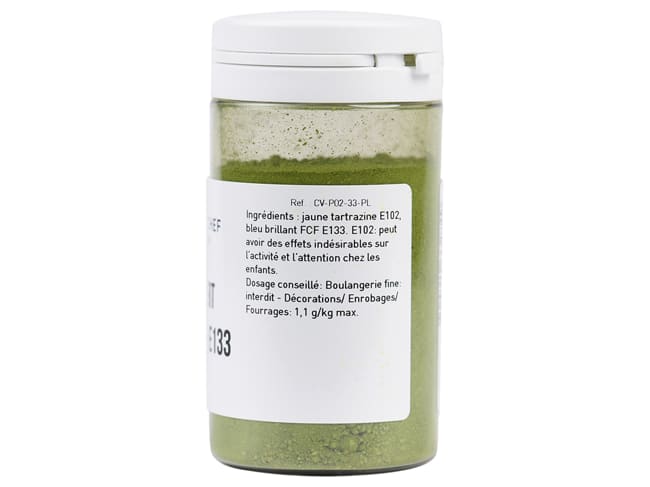 Colorant alimentaire en poudre vert pistache - lipodispersible - 25 g - Selectarôme