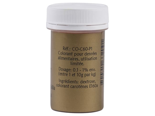 Colorant alimentaire en poudre orange carotène - hydrosoluble - 10 g - Selectarôme