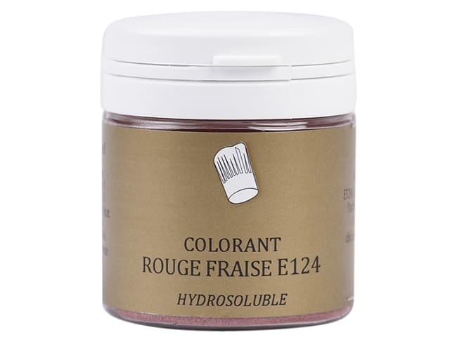 Colorant alimentaire en poudre rouge fraise E124 - hydrosoluble - 25 g - Selectarôme