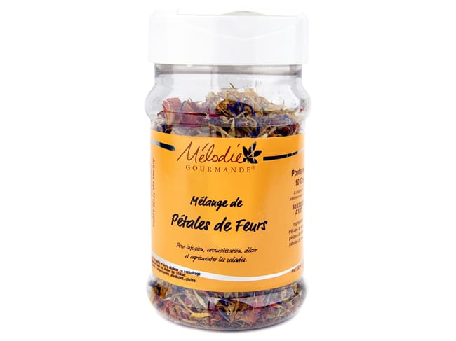 Mélange de pétales de fleurs - 10 g - Mélange de 4 fleurs comestibles - Mélodie Gourmande