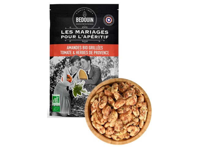 Amandes Bio grillées - à la tomate et aux herbes de Provence - 100 g - Bedouin