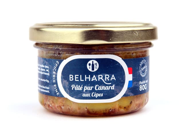 Pâté pur canard aux cèpes - 80 g - Belharra