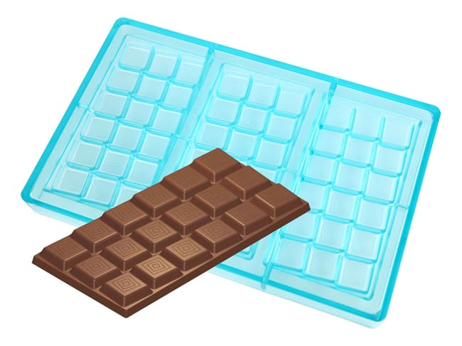 Moule chocolat - tablette carrés décor