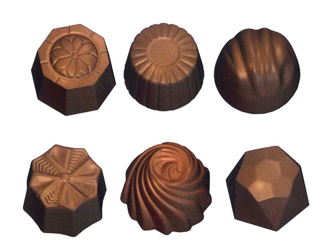 Moule chocolat - 6 bonbons assortiments