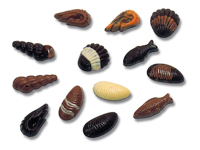 Moule chocolat - coquillages et crustacés