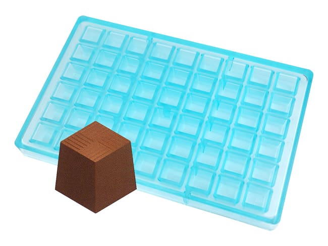 Moule chocolat - forme cube strié