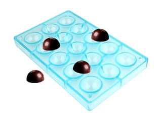 Moule chocolat - 15 demi-sphères Ø 4,1 cm - 27,5 x 17,5 cm