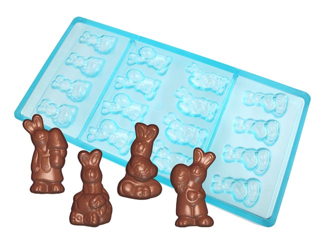 Moule chocolat - 4 lapins