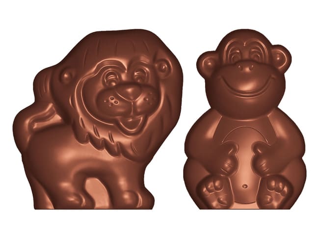 Moule chocolat - Lion et singe