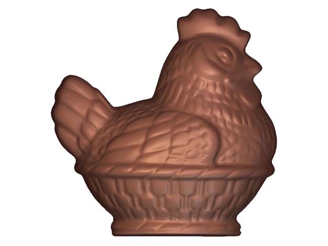 Moule chocolat - poule dans son panier