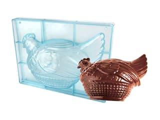 Moule chocolat double - Grande poule dans son panier