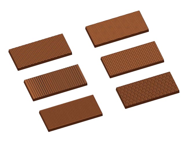 Moule chocolat - 12 rectangles décorés