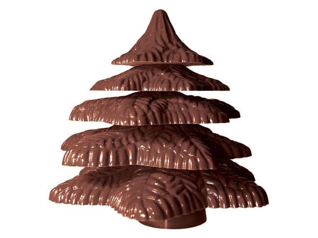 Plaque chocolat - Sapin en relief