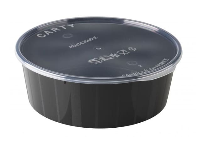 Boîte de conservation ronde CartyBox - noire - 115 cl (x 25) - Carty