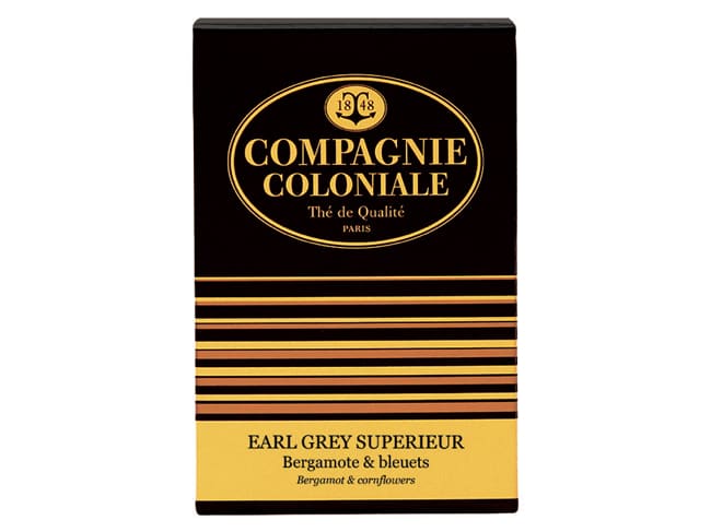 Thé Earl Grey Supérieur - 25 sachets - Thé noir, bergamote, bleuet, calendula - Compagnie & Co