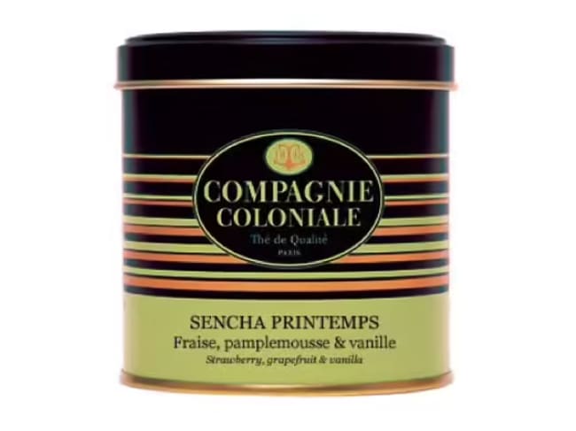 Thé vert Sencha Printemps - fruits rouges, pamplemousse, vanille - 90 g - Compagnie & Co