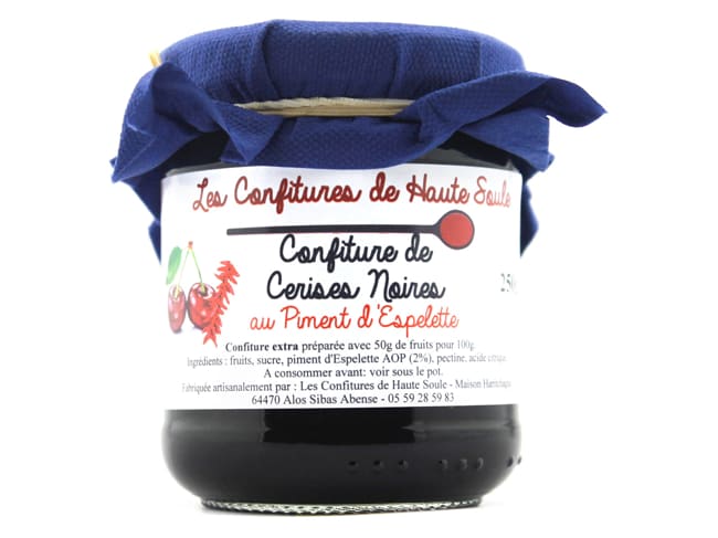 Confiture de Cerise noire - au piment d'Espelette - 250 g - Confitures de Haute Soule