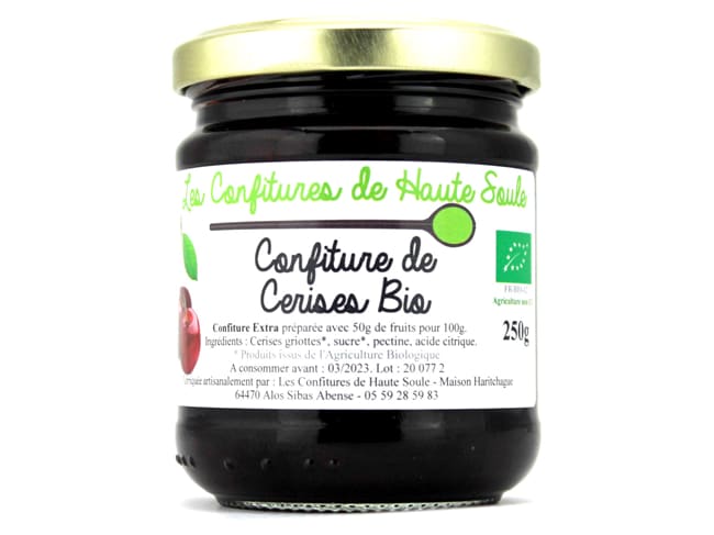 Confiture de cerise Bio - 250 g - Confitures de Haute Soule