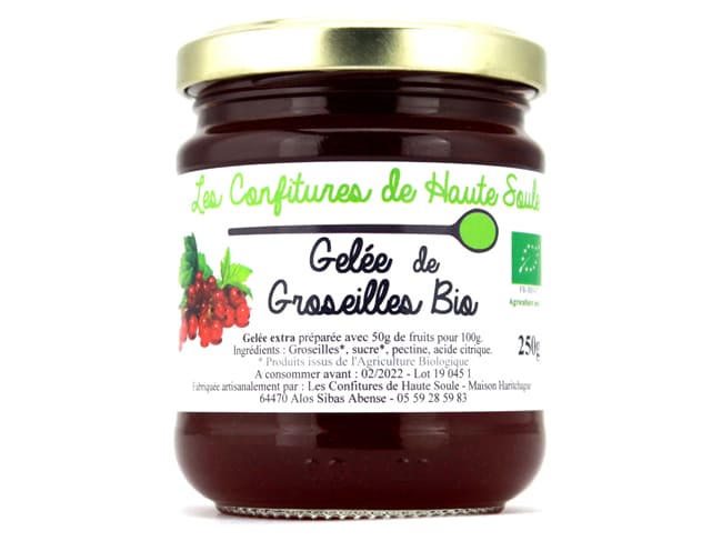 Gelée de groseille Bio - 250 g - Confitures de Haute Soule