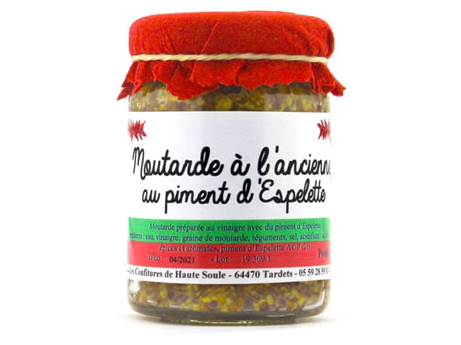 Moutarde au piment d'Espelette - 90 g - Confitures de Haute Soule